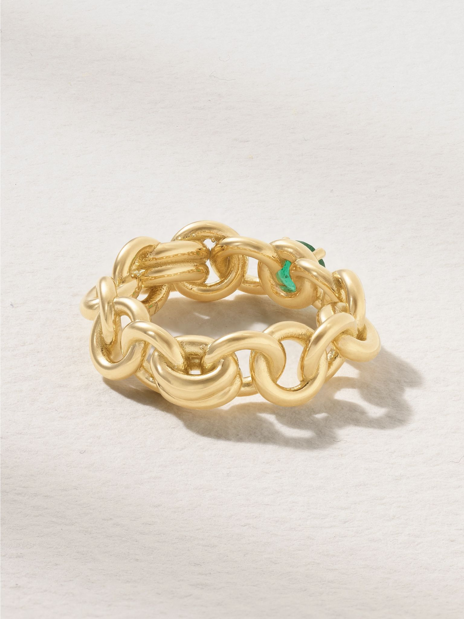 Serpens Large 18-karat gold emerald ring Green - 3