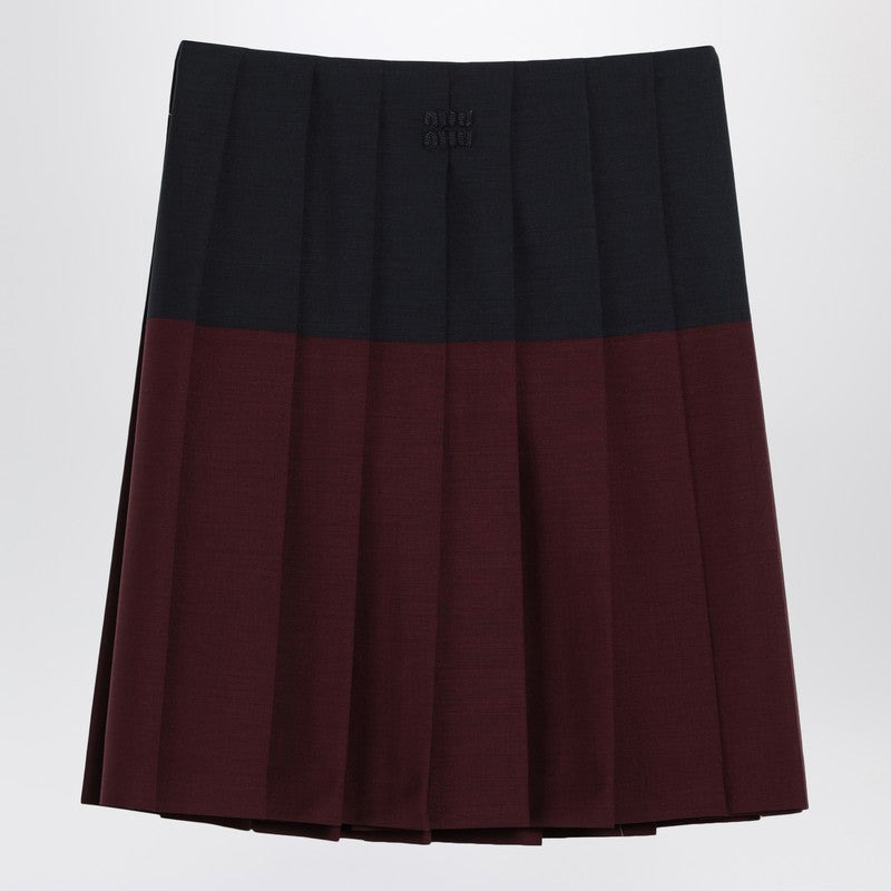 Miu Miu Amaranth/Navy Blue Skirt In Kid Mohair Women - 2
