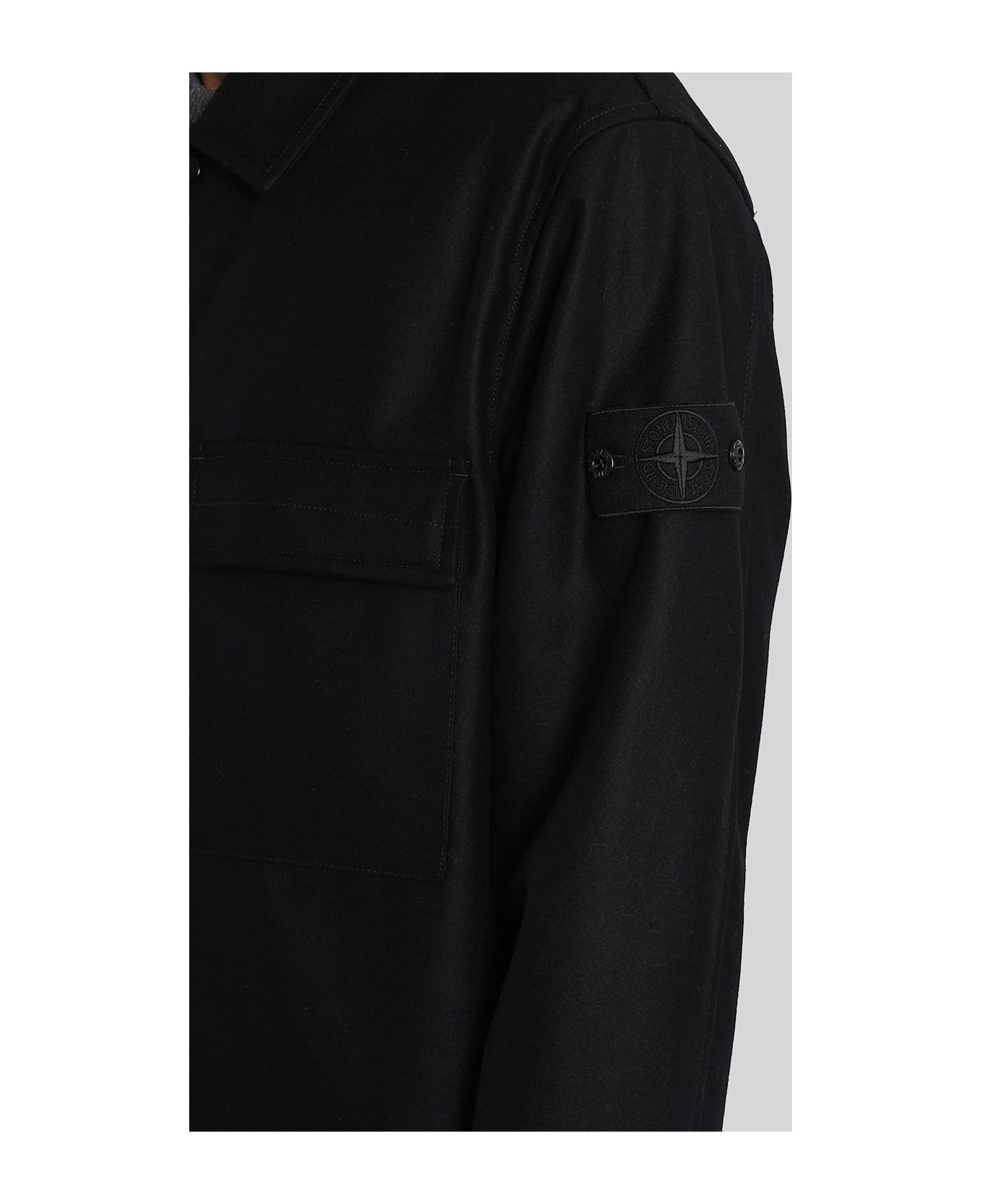 Casual Jacket In Black Wool - 5