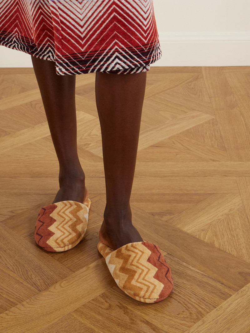 Missoni Giacomo Striped Cotton-terry Slippers outlook
