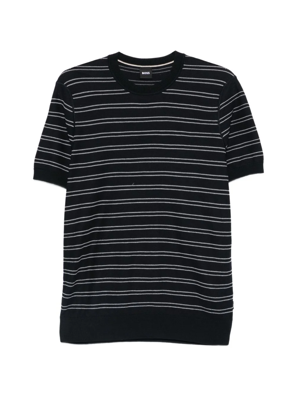 striped short-sleeve sweater - 1