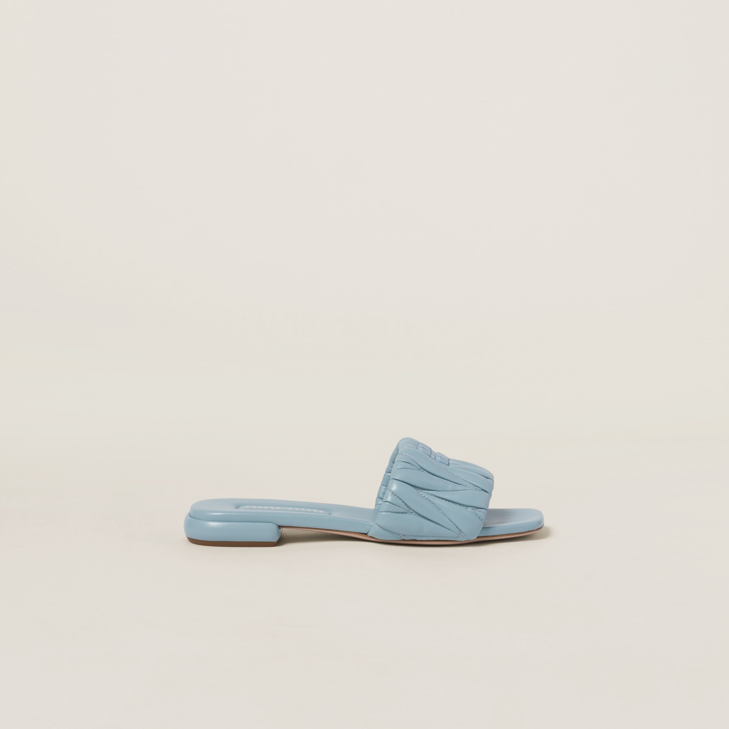 Matelassé nappa leather slides - 2