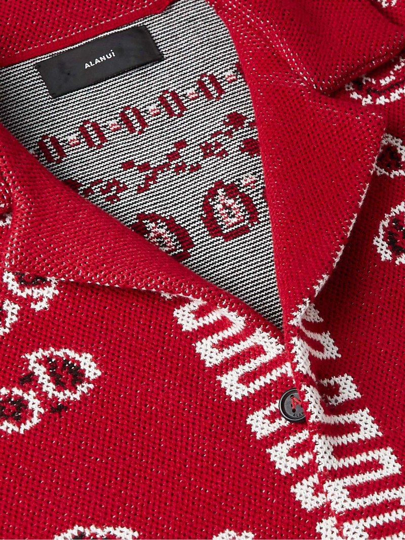 Camp-Collar Bandana-Jacquard Cotton Shirt 5