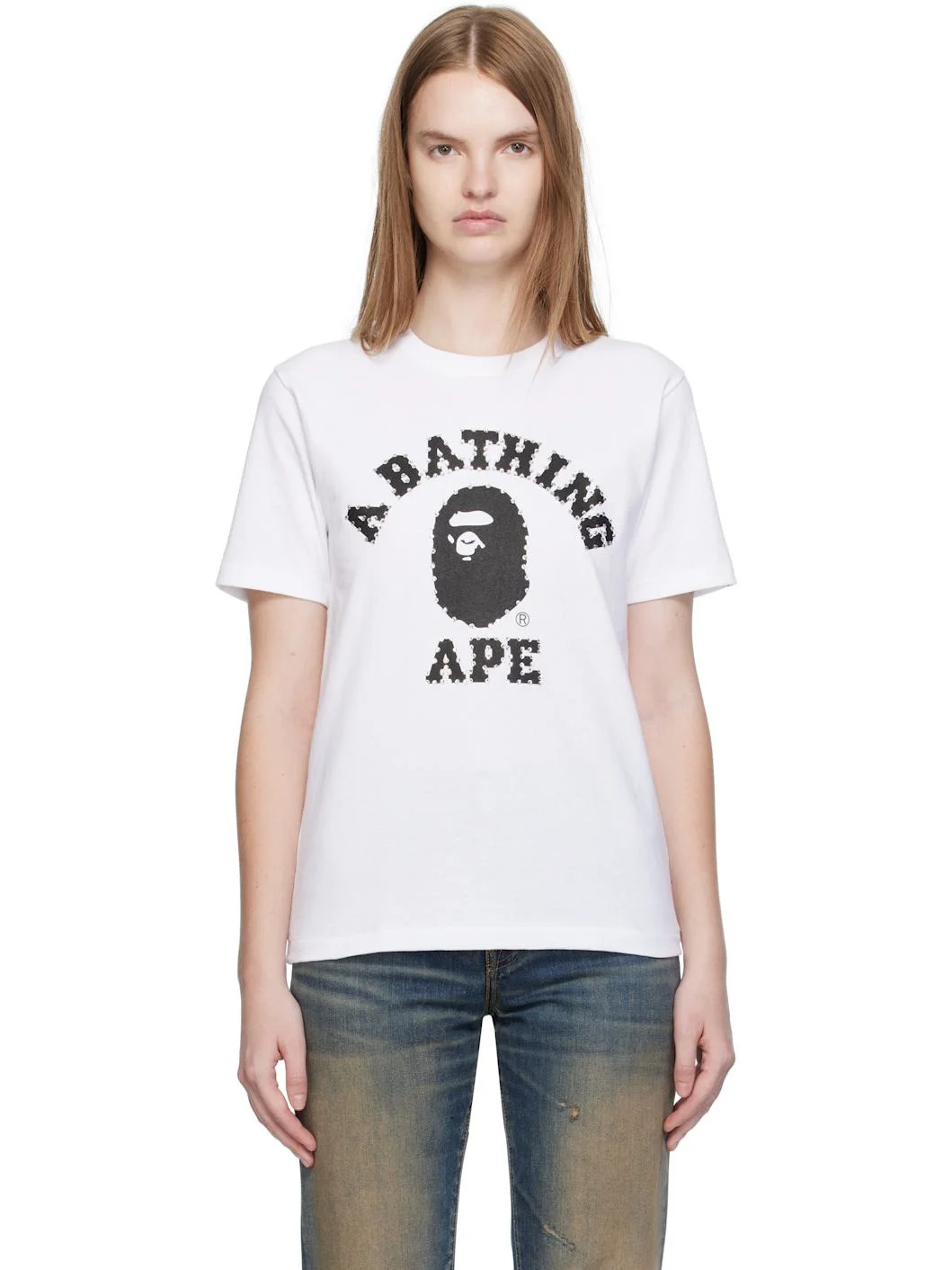 White Crystal Stone College T-shirt - 1