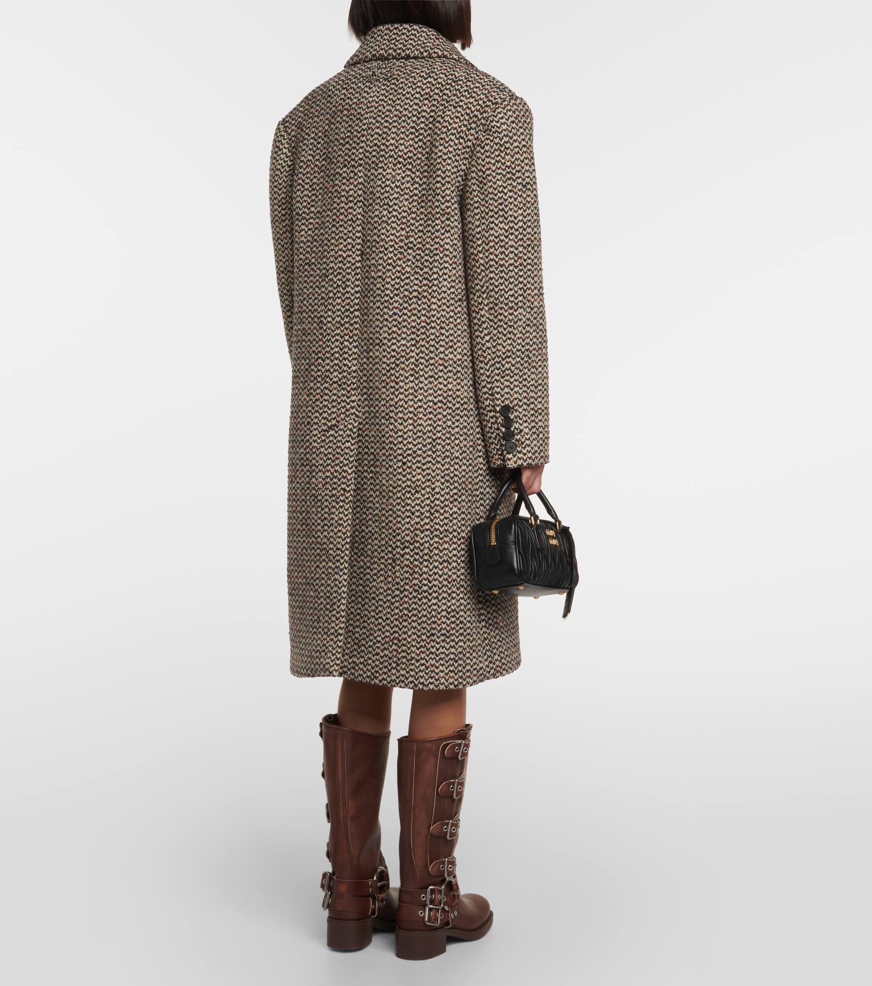 Wool and silk-blend bouclé coat - 3