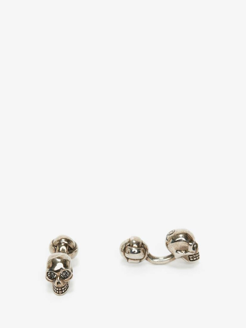 Alexander McQueen Men's Skull Cufflinks in Antique Silver outlook