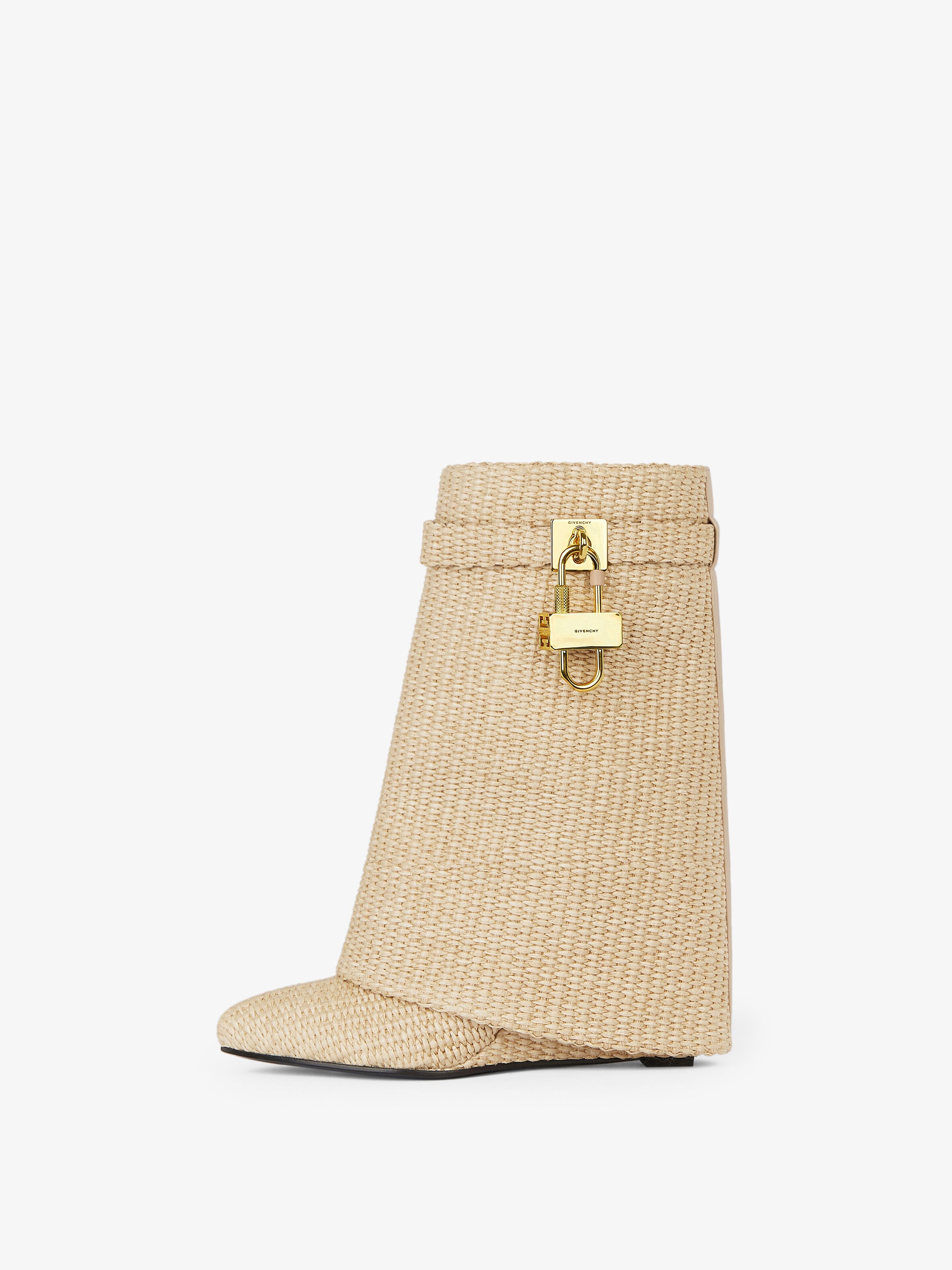 SHARK LOCK ANKLE BOOTS IN RAFFIA - 3