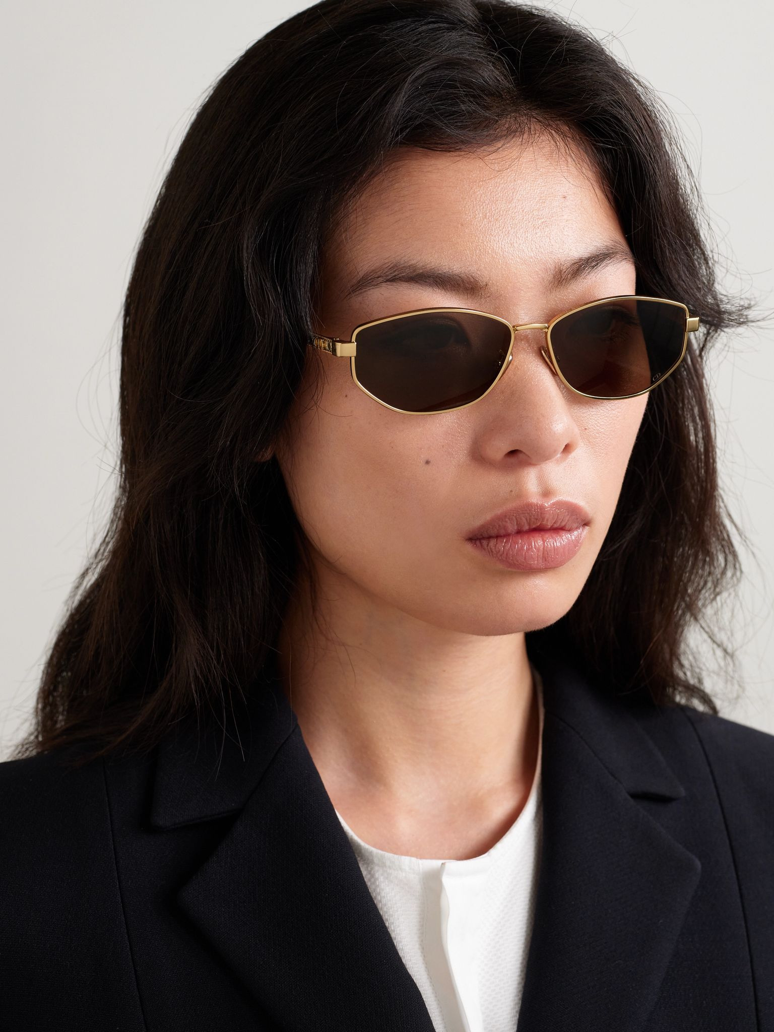 DiorCannage B1U oval-frame gold-tone sunglasses Gold - 2