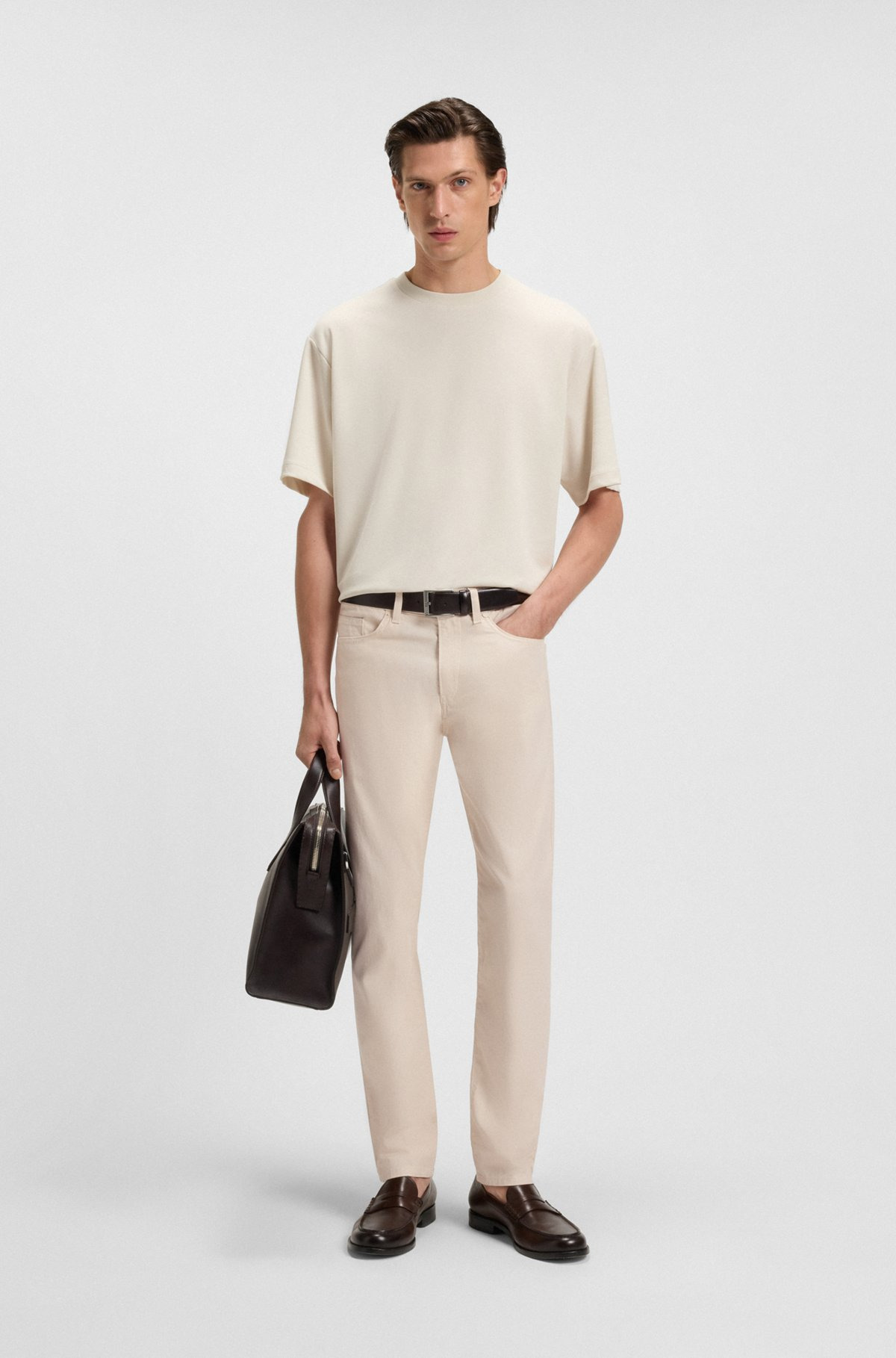 DELAWARE SLIM-FIT TROUSERS IN PATTERNED STRETCH COTTON - 3