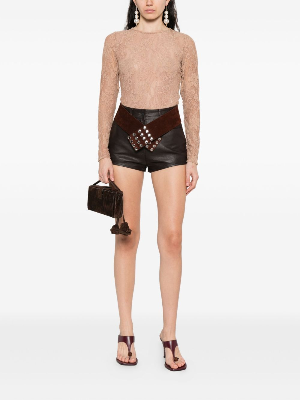 floral-lace bodysuit - 2