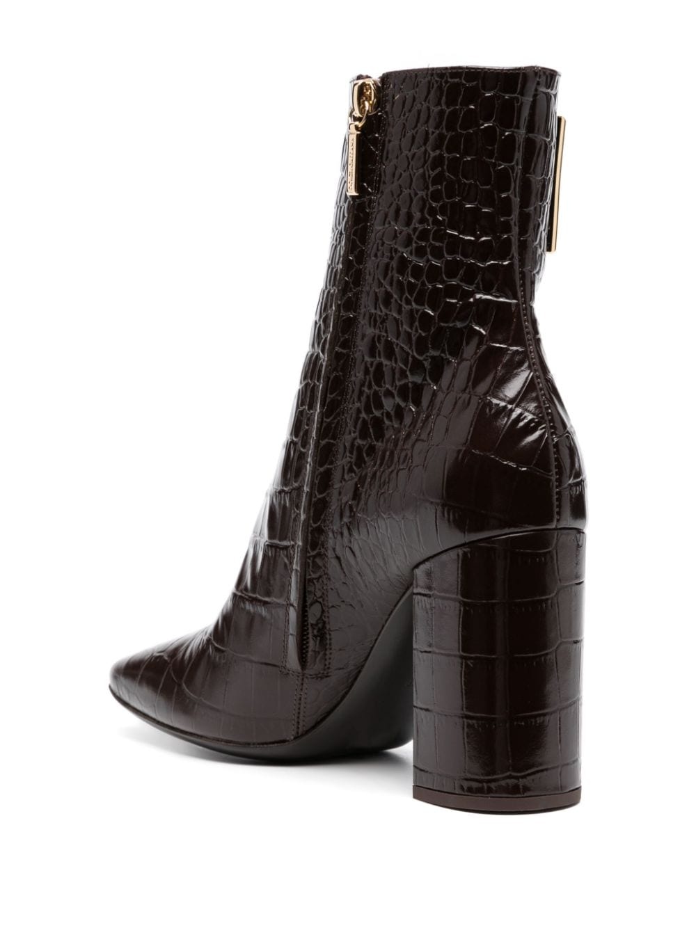 90mm logo-plaque leather ankle boots - 3
