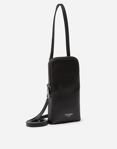 Dolce & Gabbana Smartphone holder in calfskin with heat-pressed logo outlook