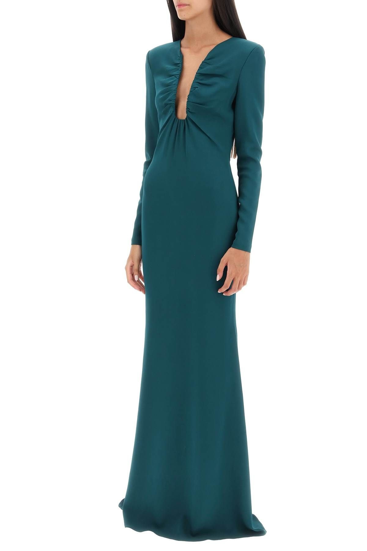 MAXI DRESS WITH PLUNGING NECKLINE - 5