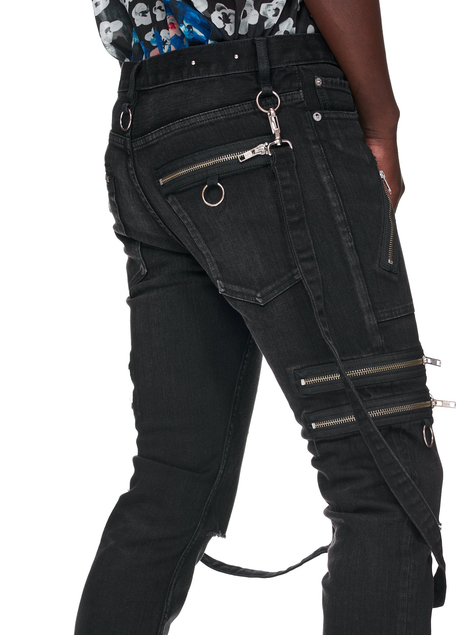 Skinny Distressed Denim Pants - 5