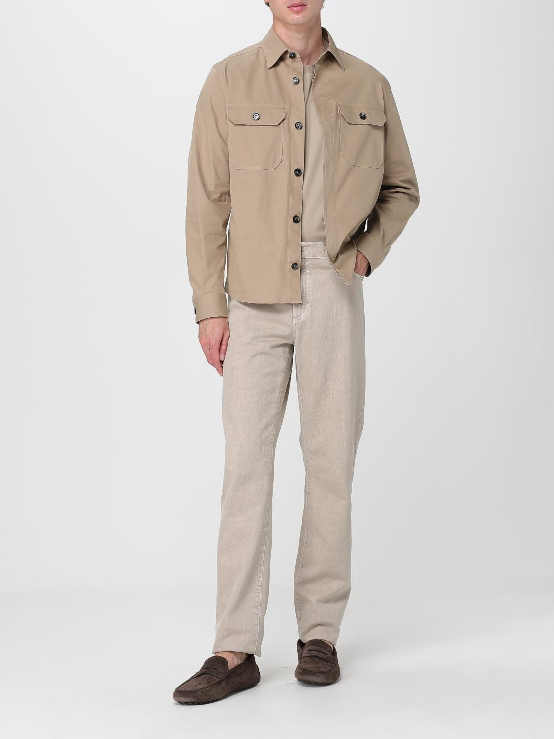 Zegna Shirt Men Beige - 2