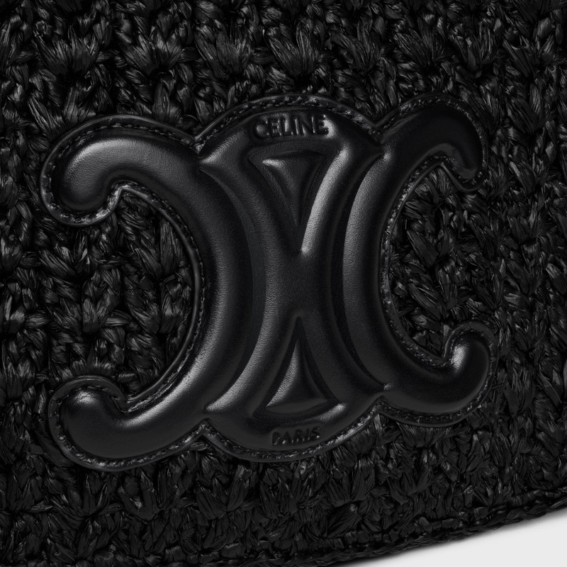 celine classic panier HOBO BAG IN Raffia and Calfskin 4