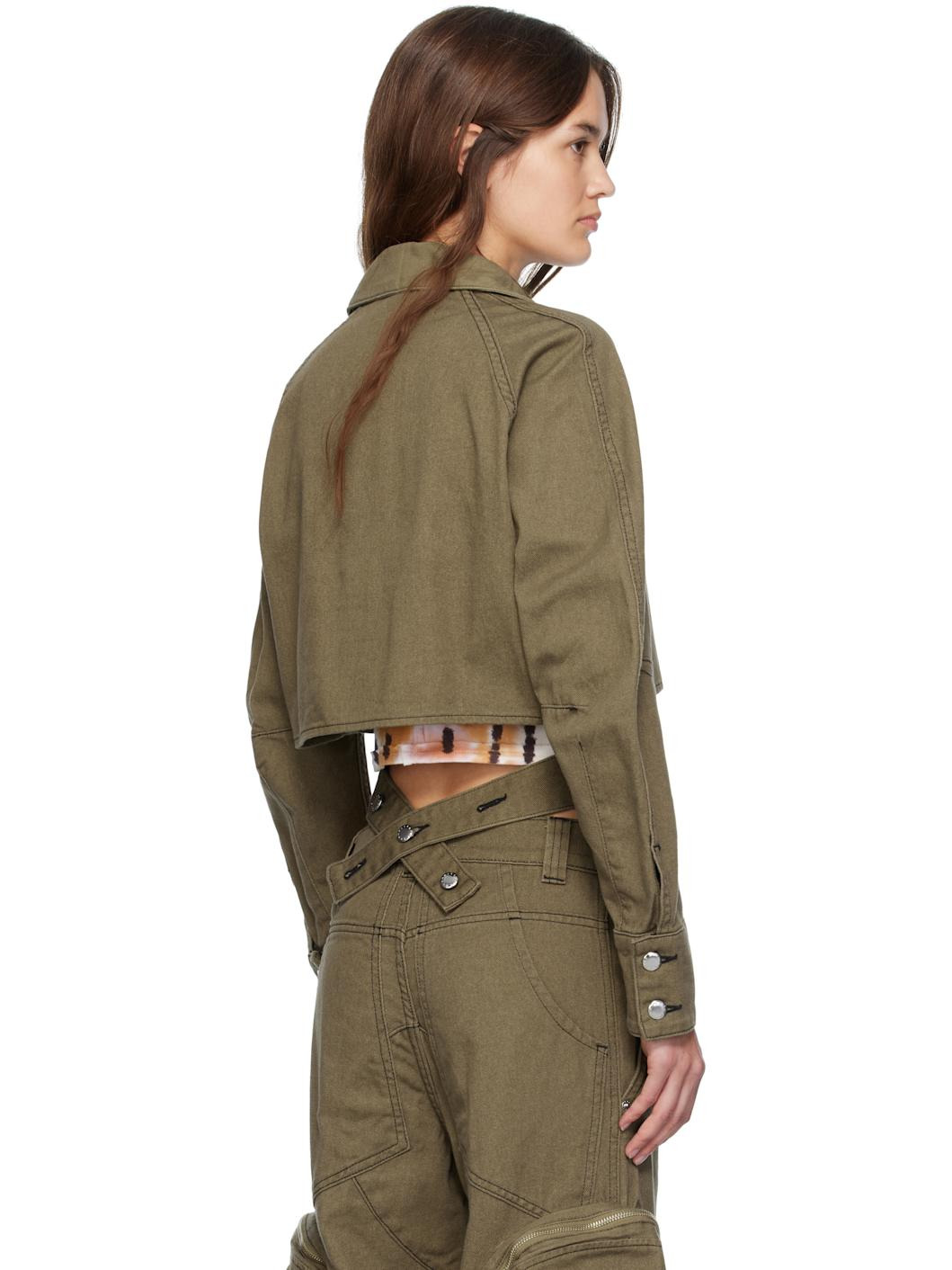 Khaki Ellipse Denim Jacket - 3