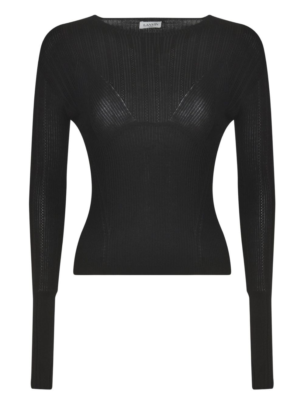ribbed long-sleeve top - 1