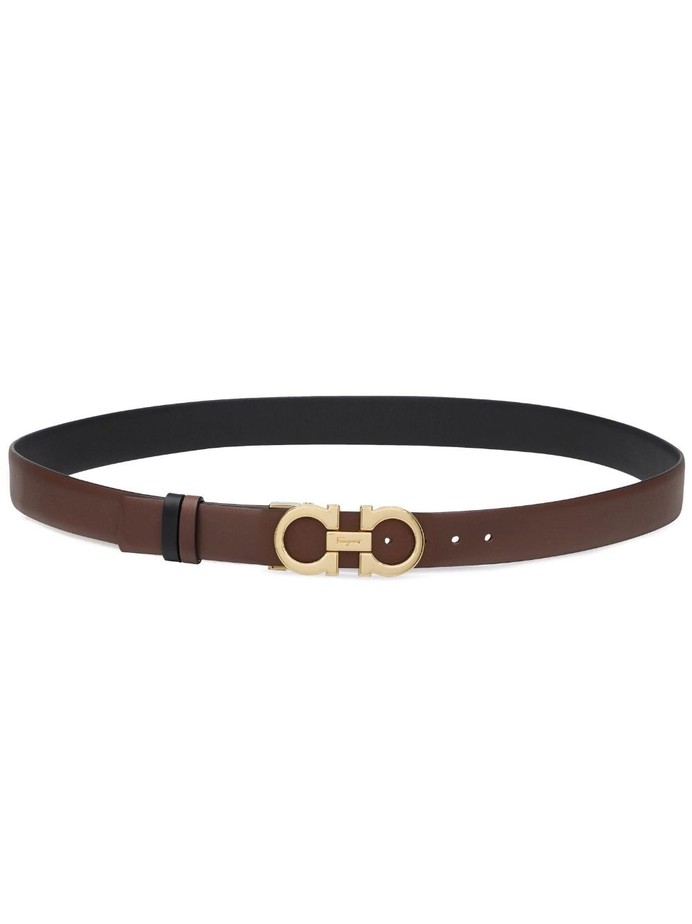 Gancini-buckle reversible leather belt - 3