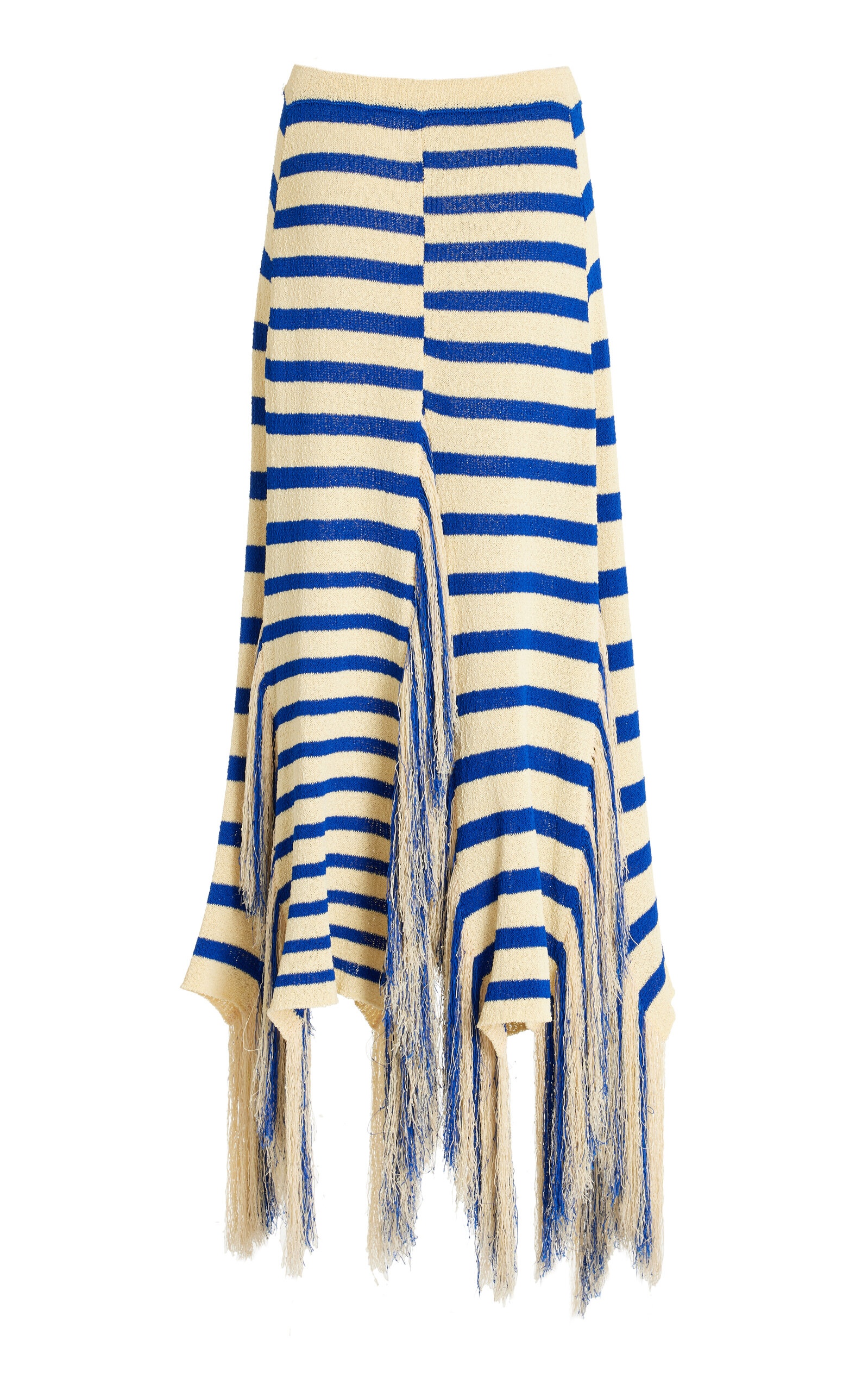 Yves Stripe Fringed Cotton Knit Skirt stripe - 3