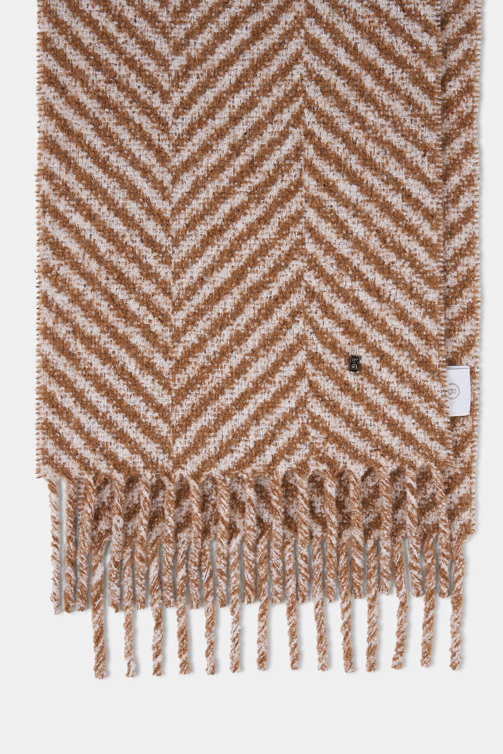 Hailee bouclé scarf in Hazel/Off-White - 2