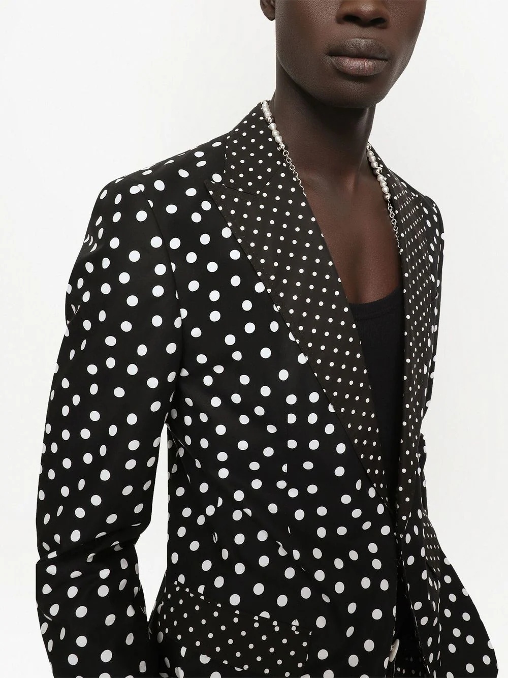 polka-dot print blazer - 5