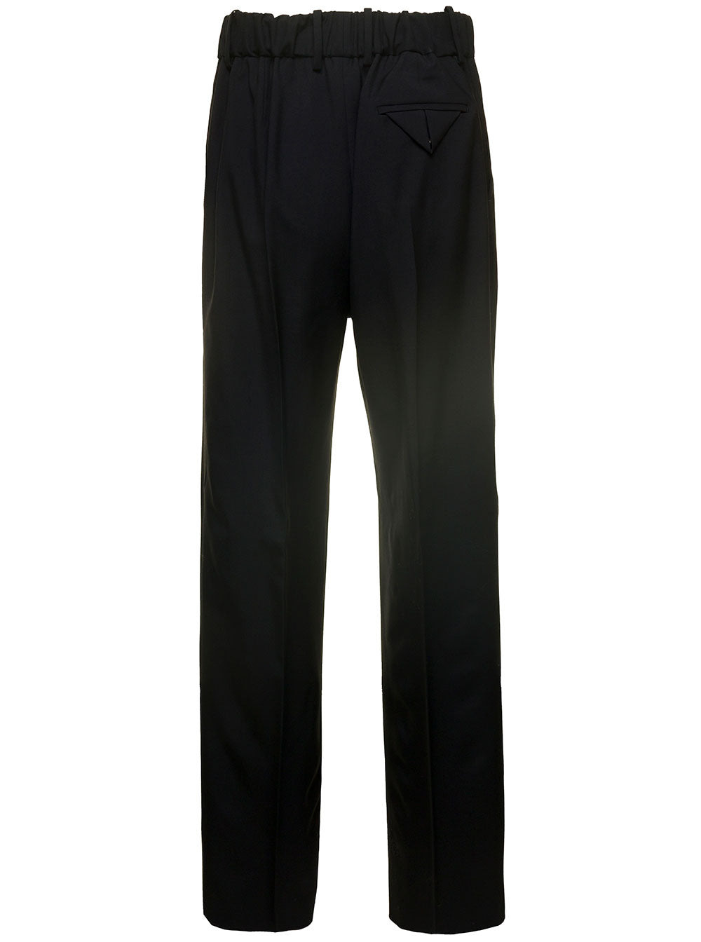 Bottega Veneta Women Black Straight Trousers With Coulisse At Waistline In Wool Twill Woman - 2