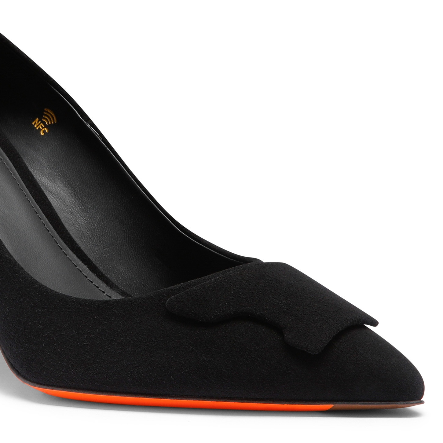 Women's black suede high-heel Santoni Sibille pump - 5