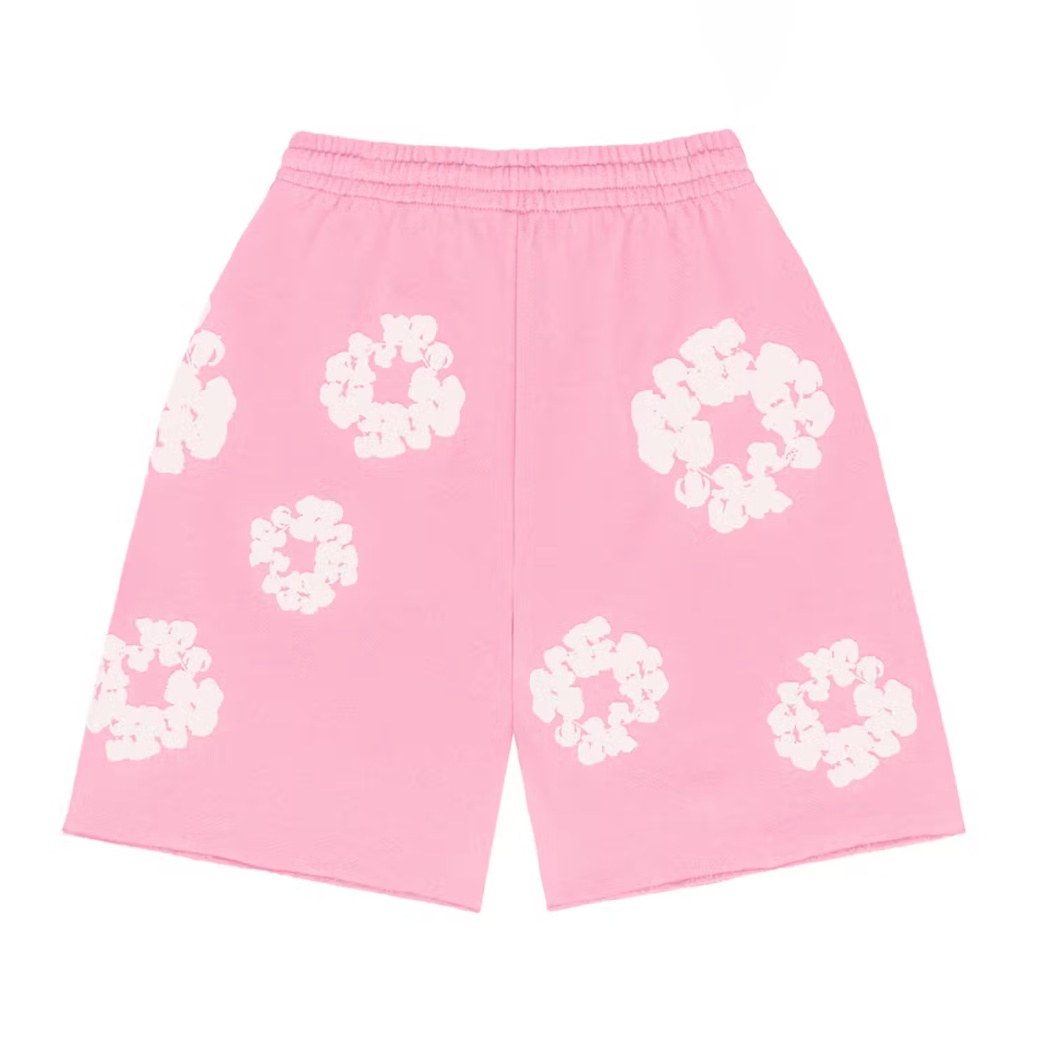 Denim Tears Cotton Wreath Logo Shorts 'Pink White' 402-100-30 - 2