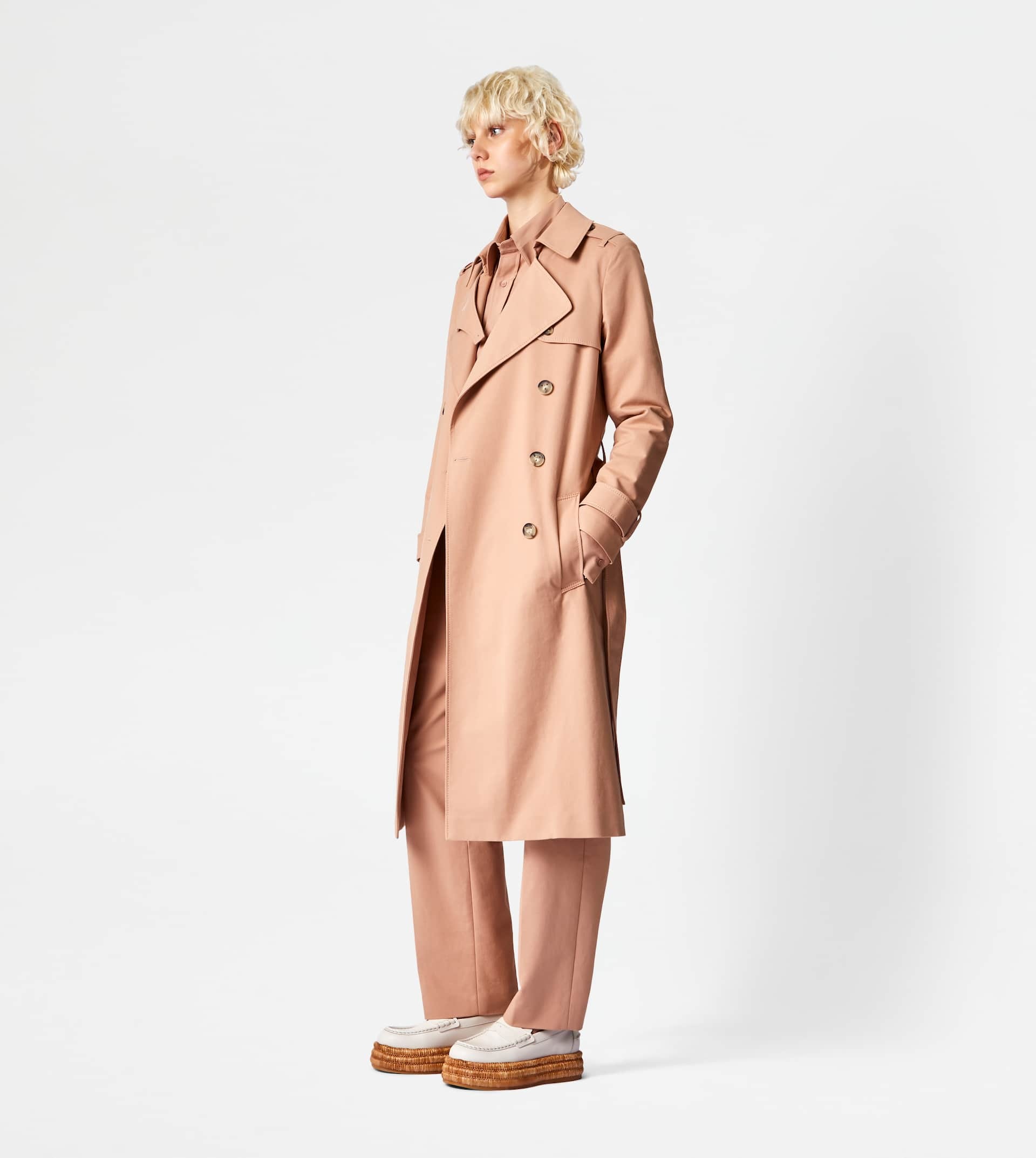 DOUBLE-BREASTED TRENCH COAT - BEIGE - 4