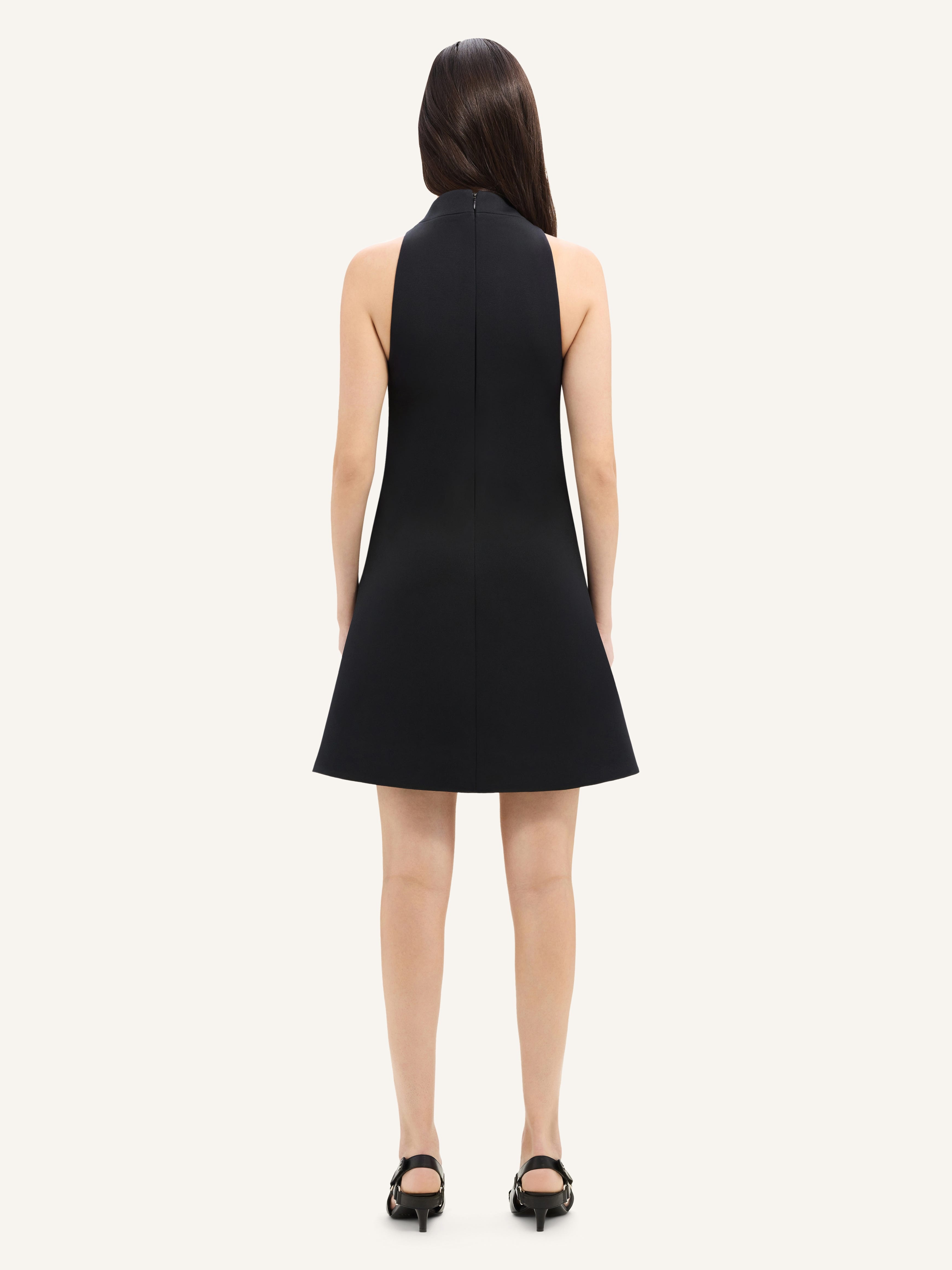 SLEEVELESS TWILL A-LINE DRESS - 4