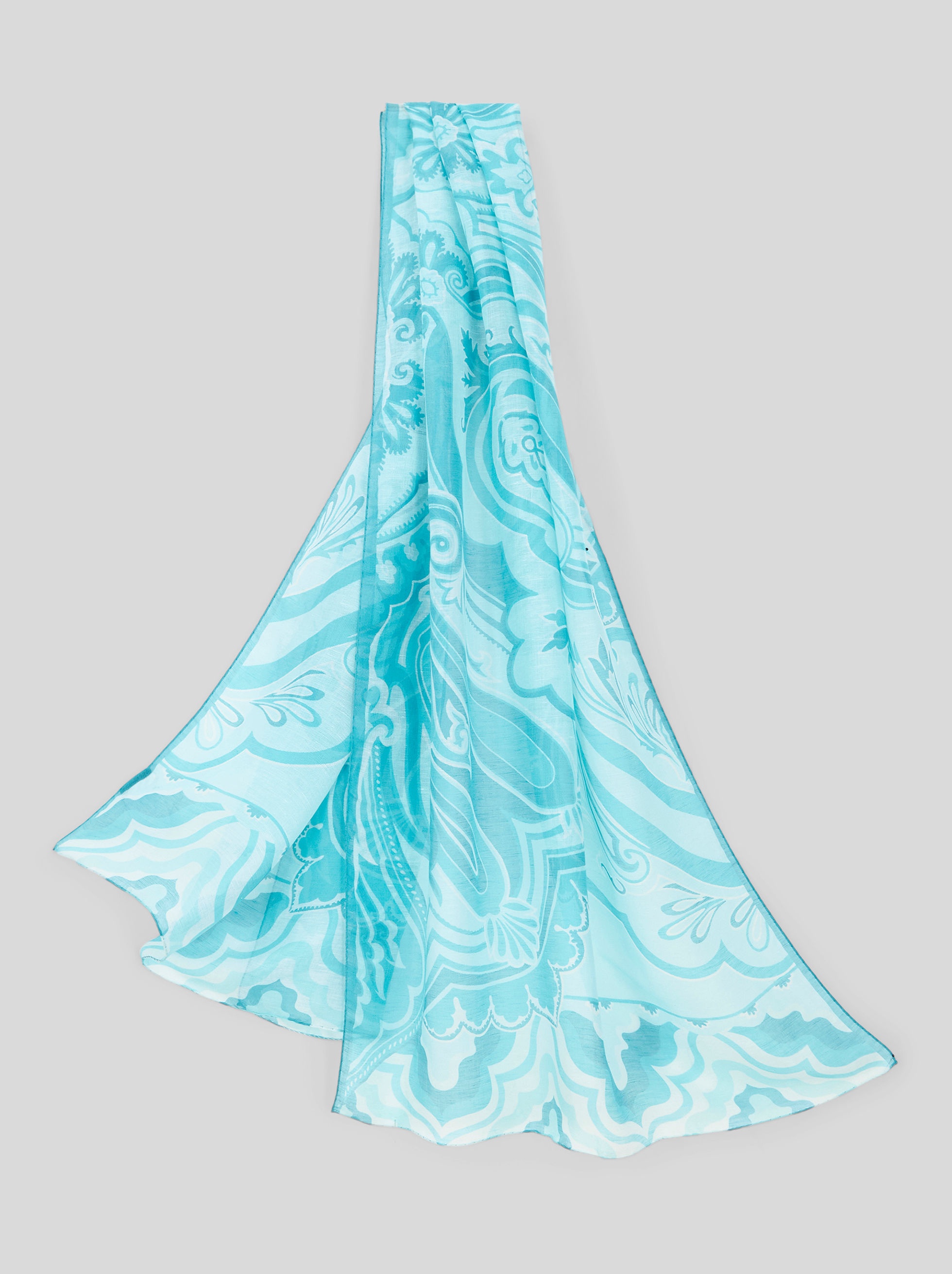 PAISLEY PRINT WOOL AND SILK SCARF - 1