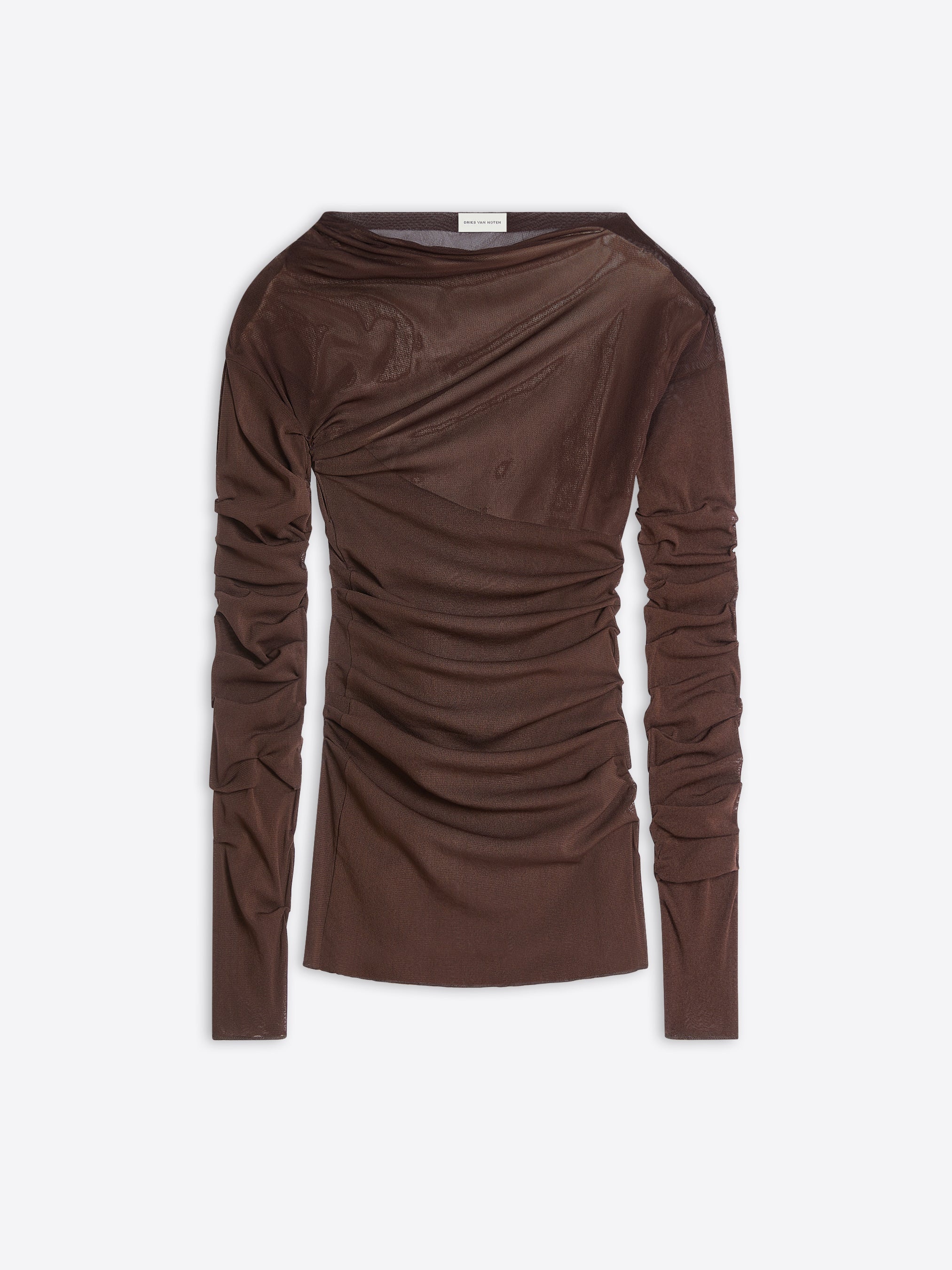 正規 DRIES VAN NOTEN Sheer Draped T-shirt Dries Van Noten SHEER DRAPED TEE | REVERSIBLE