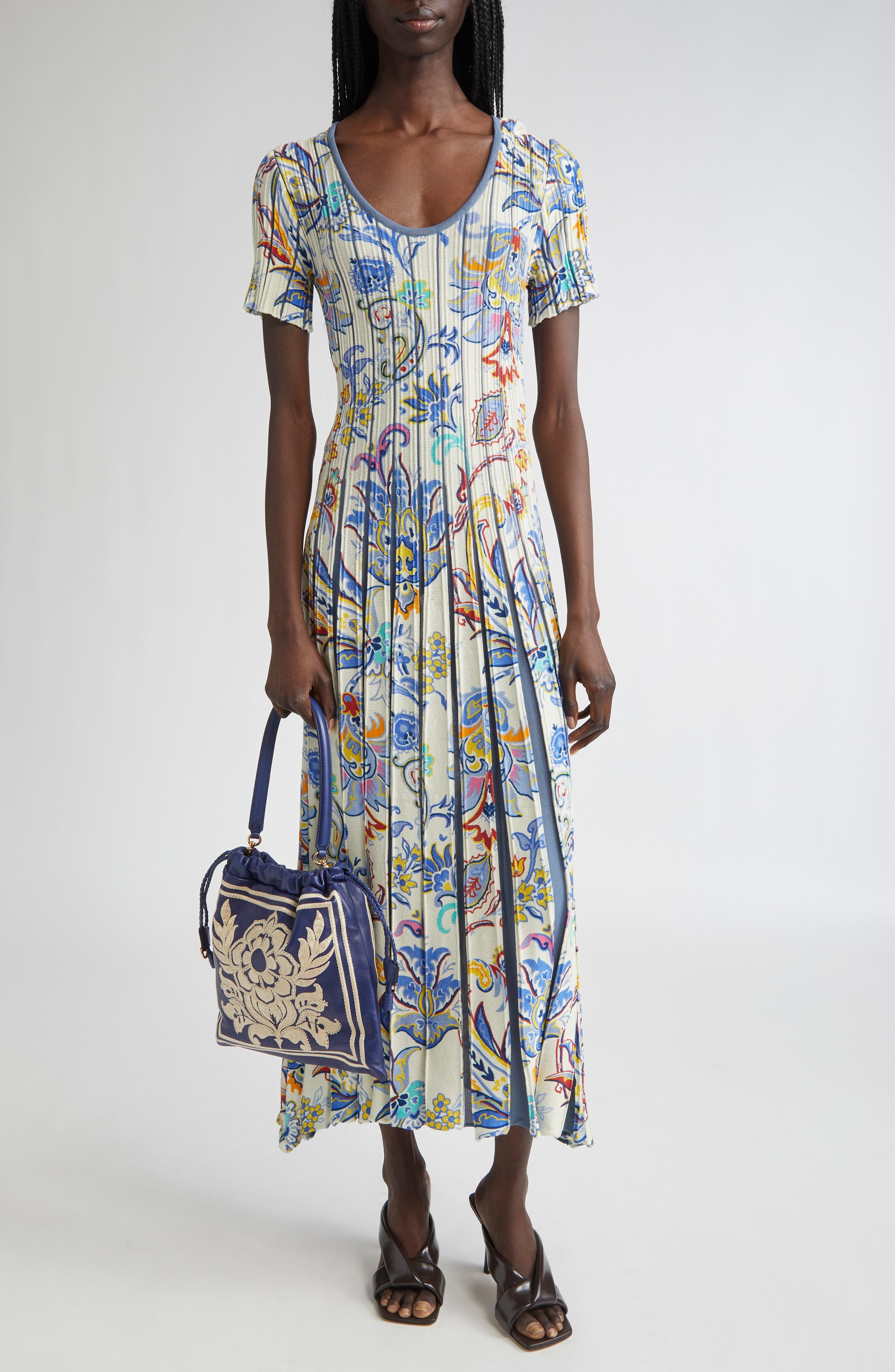 Etro Floral Knit Midi Dress in Stampa F.do Bianco at Nordstrom - 2