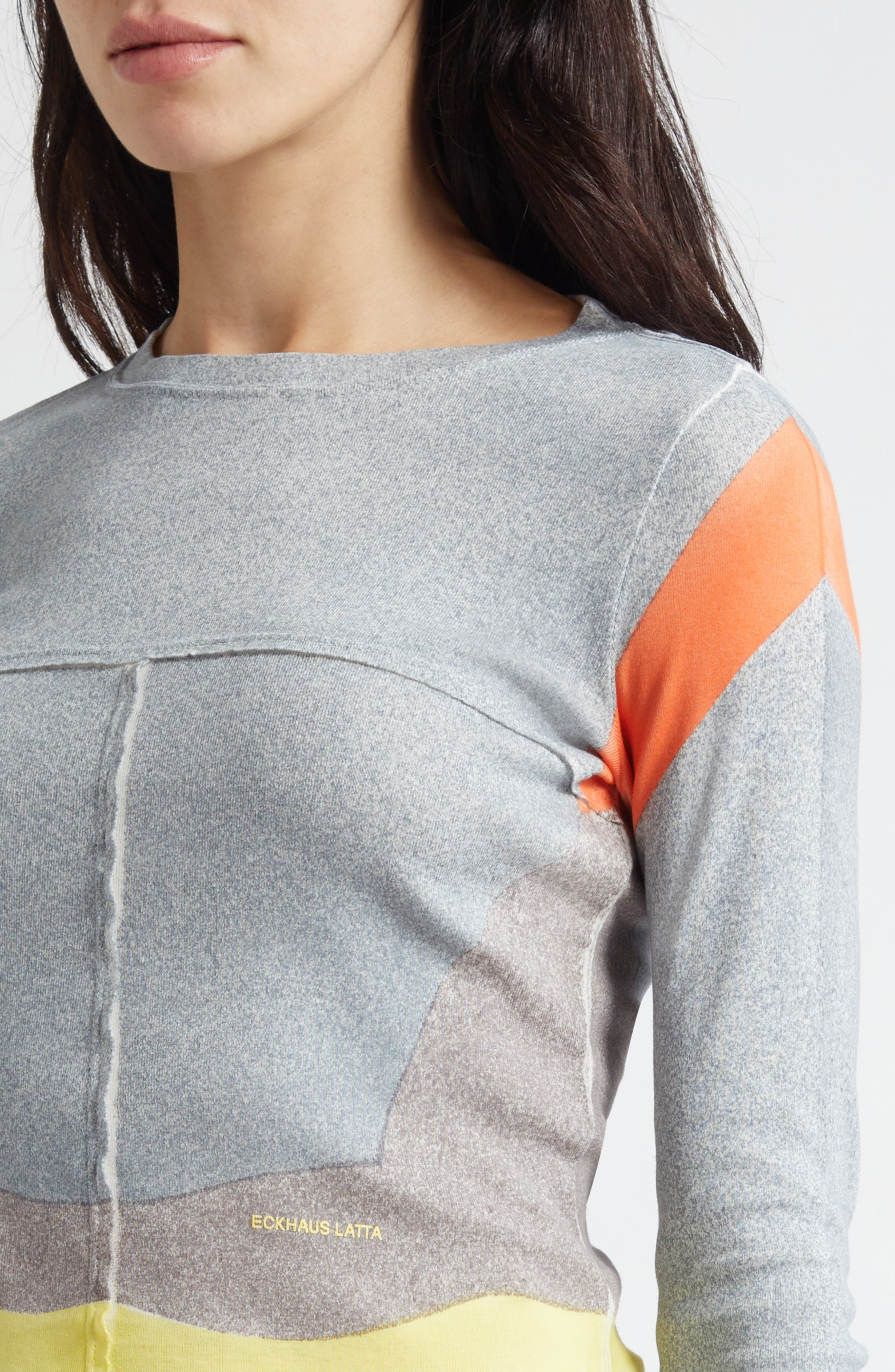 Eckhaus Latta Lapped Colorblock Cotton Baby Tee in Valley at Nordstrom - 5