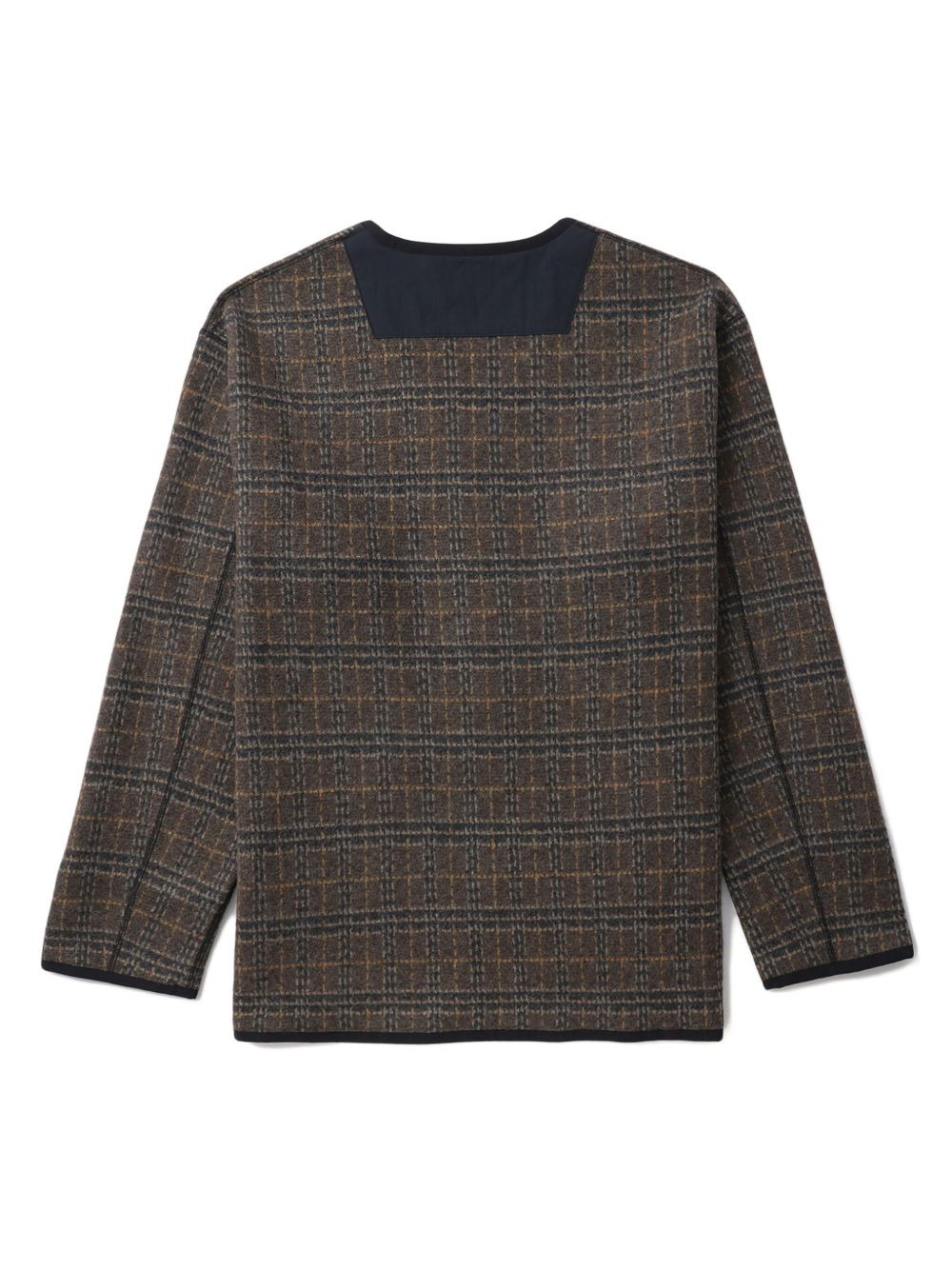 check-pattern zip-up jacket - 6