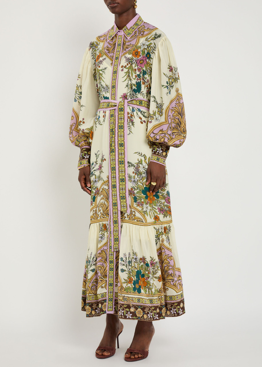 Alemais Antoinette Floral-print Chiffon Maxi Shirt Dress - 2