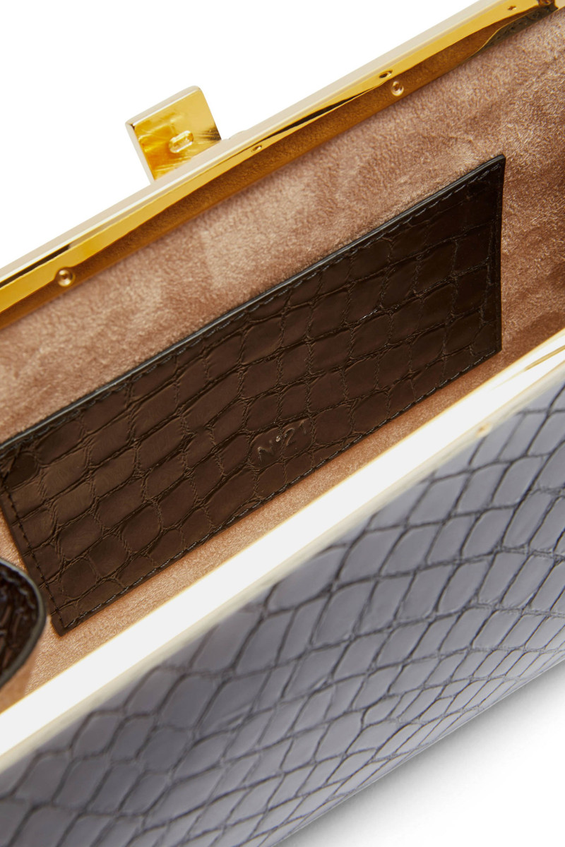 JEANNE CROC-EFFECT LEATHER SHOULDER BAG 5