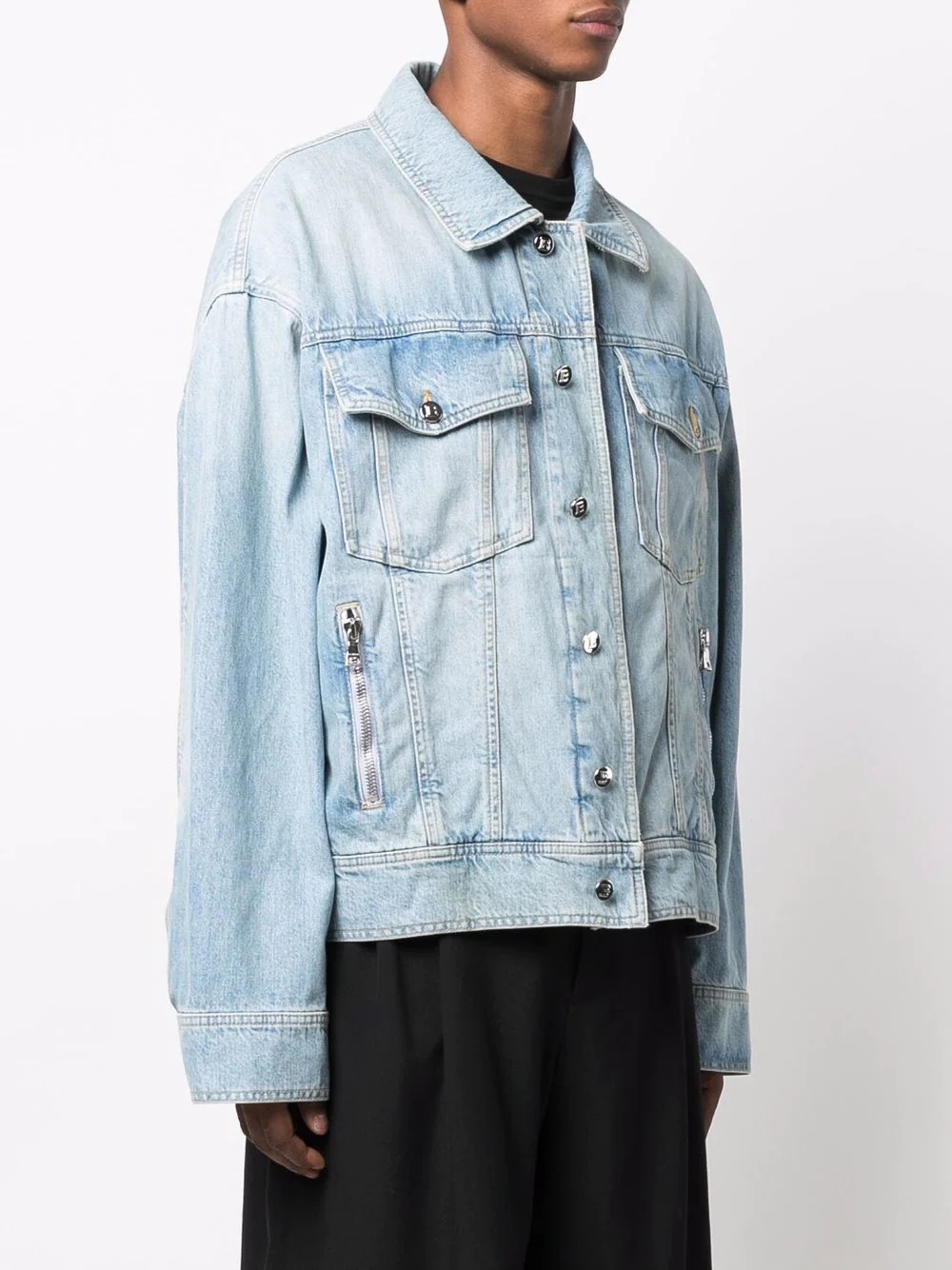 button-up denim jacket - 4