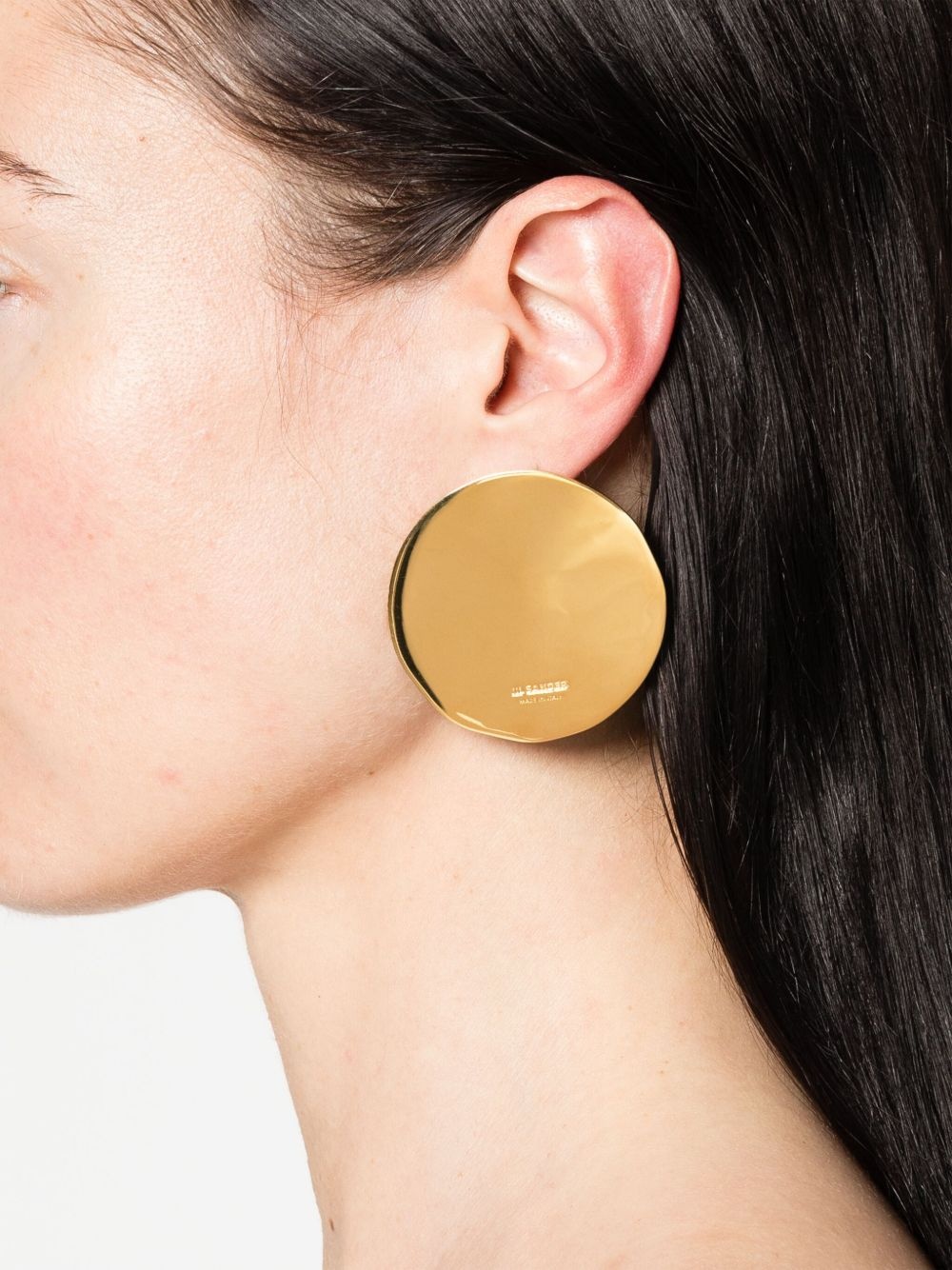 engraved-logo earrings - 2