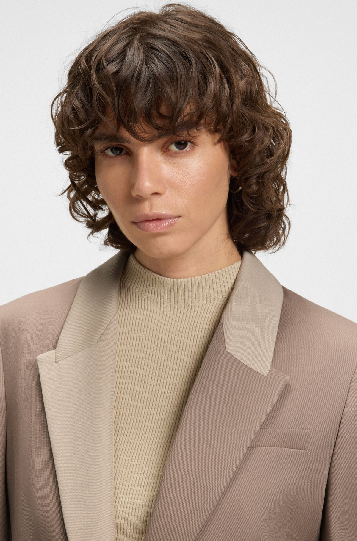 RELAXED-FIT BLAZER WITH COLOR-BLOCKED LAPELS - 5
