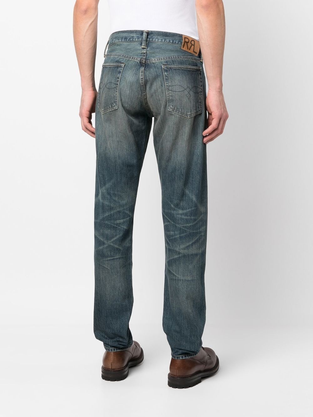 straight-leg washed denim jeans - 4