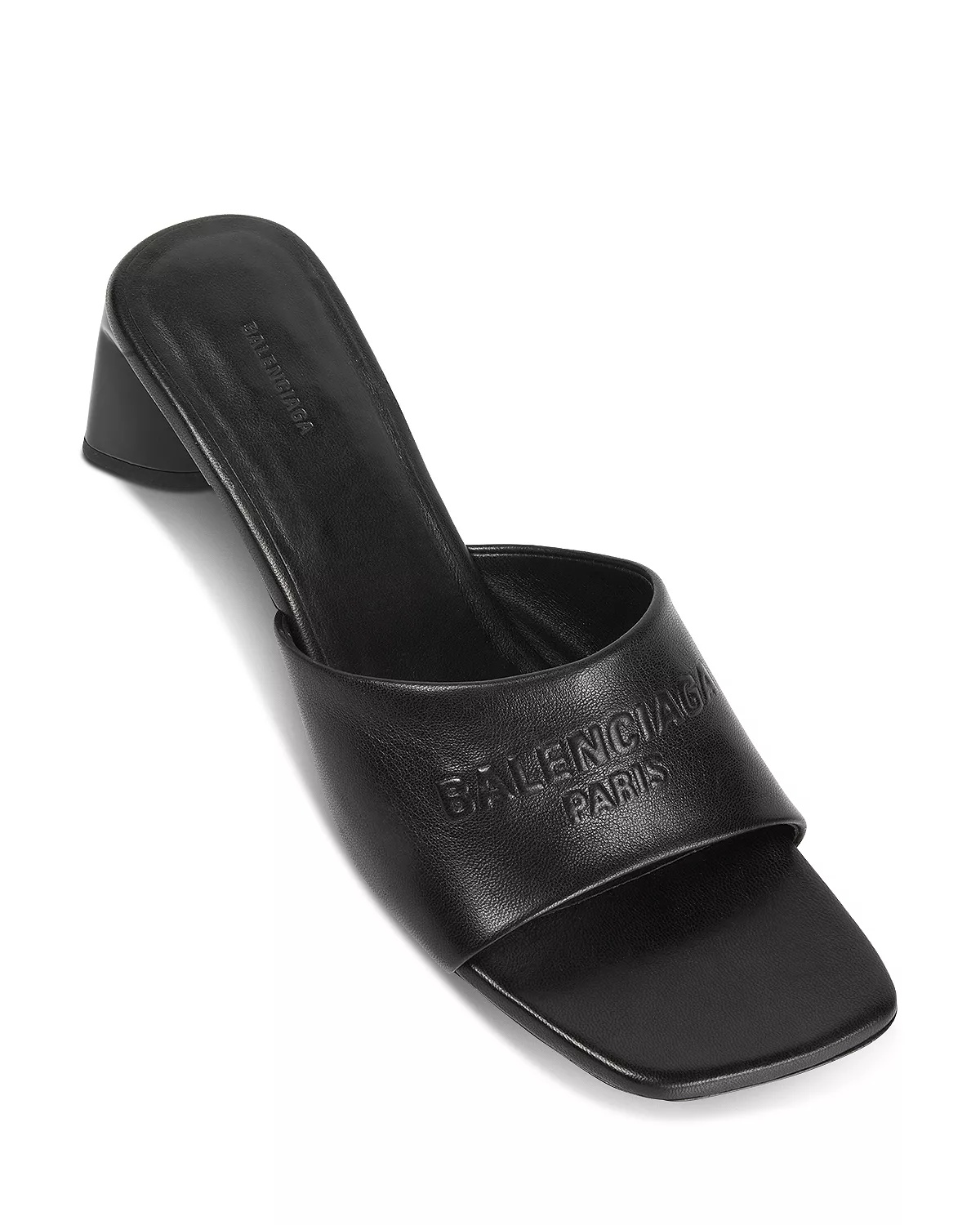 Women's Embossed Logo Heeled Slide Sandals - 6