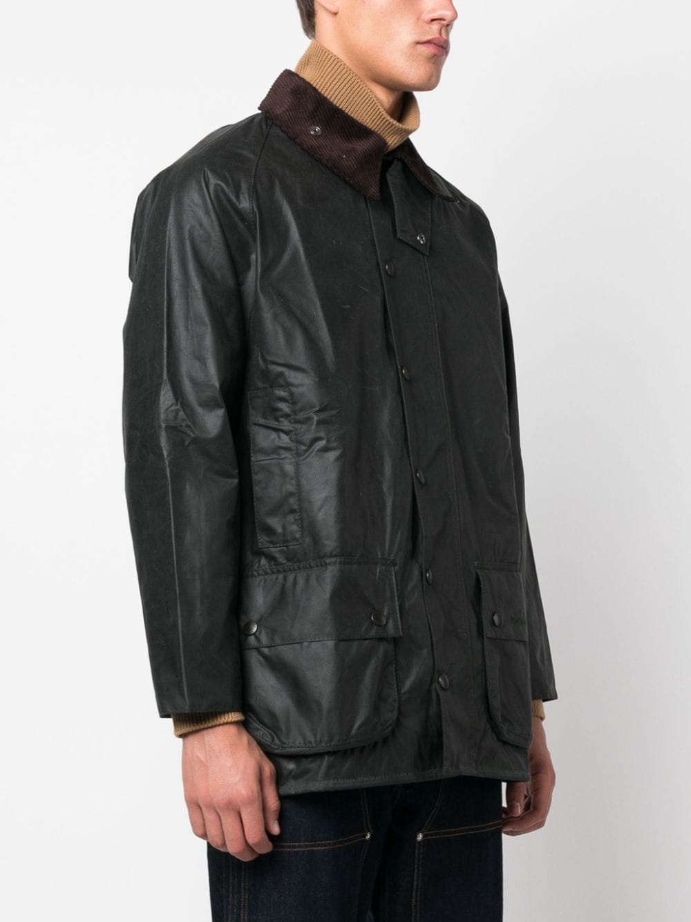 single-breasted button-fastening coat - 3