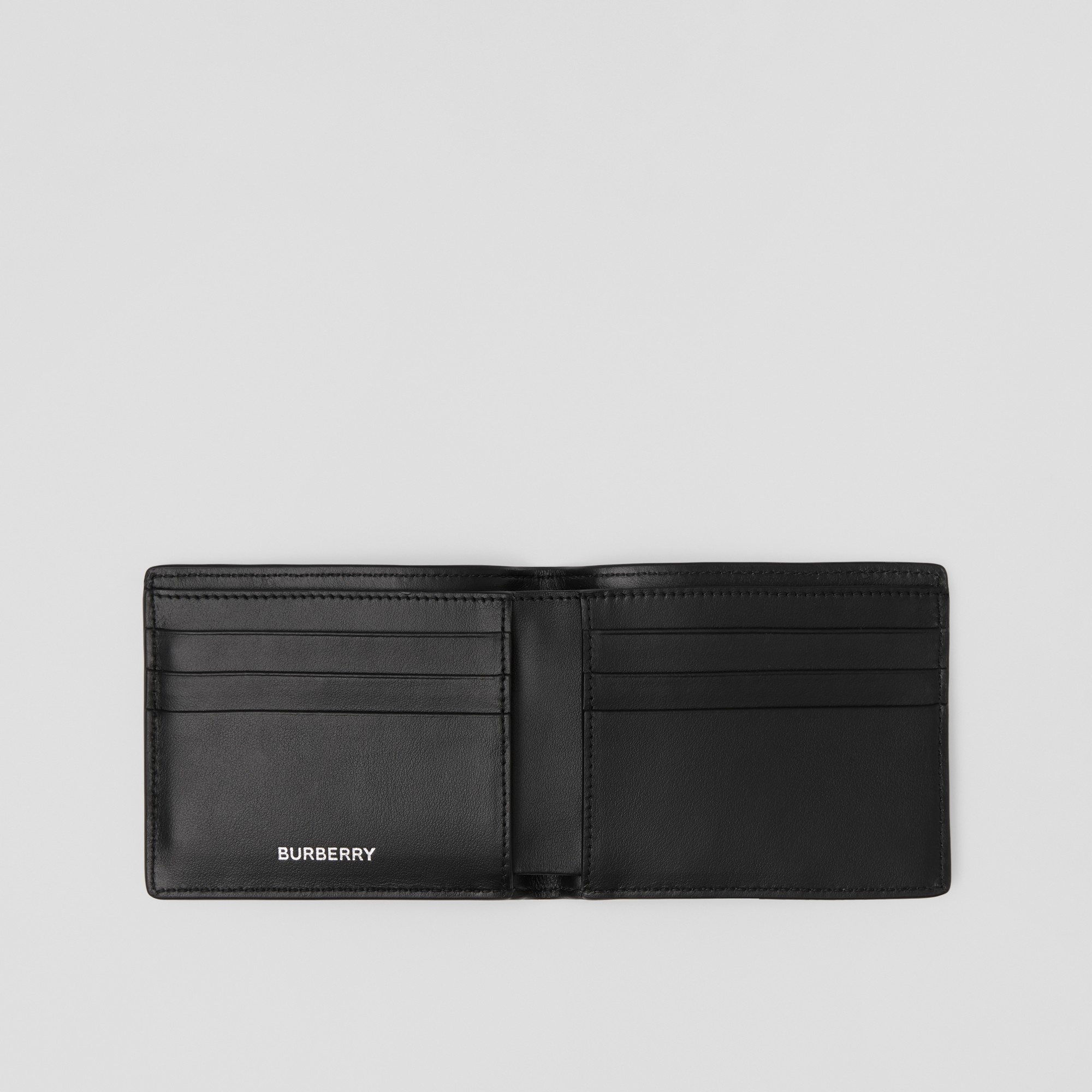 Embossed Check Leather Slim Bifold Wallet - 3
