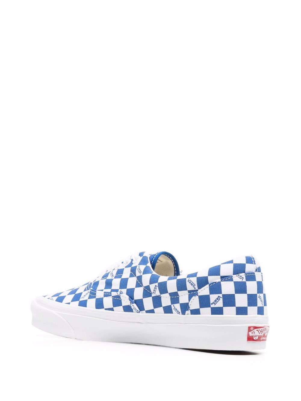 Checkerboard lace-up sneakers - 3