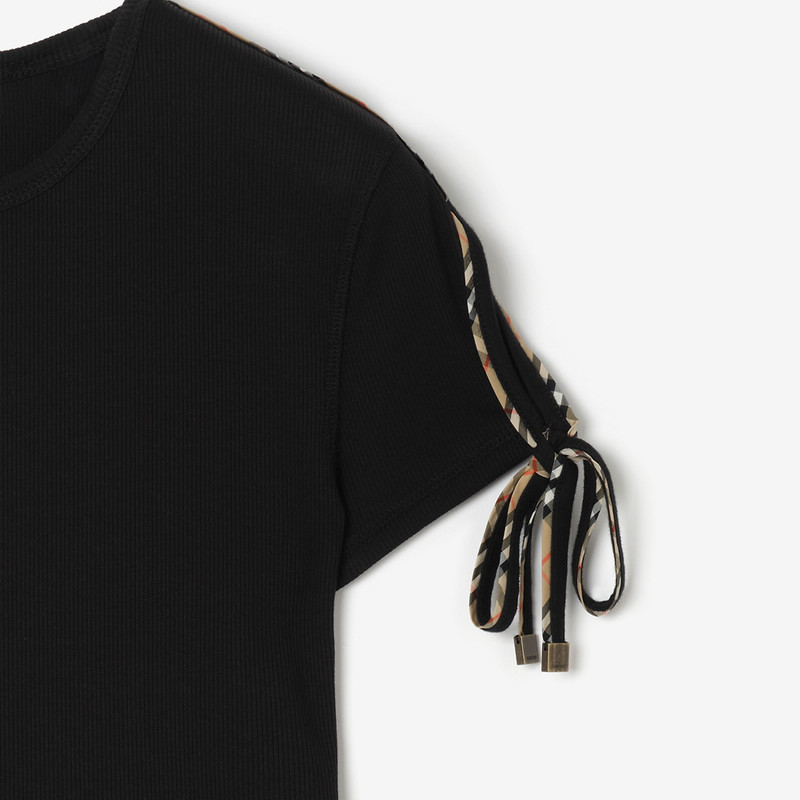 Burberry Cropped Tie-sleeve Cotton T-shirt outlook