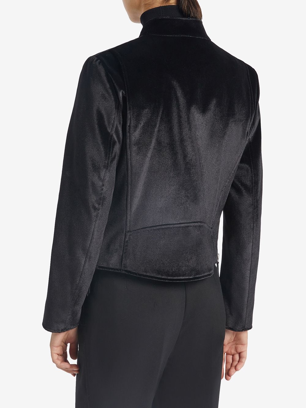 velvet zip-up jacket - 4