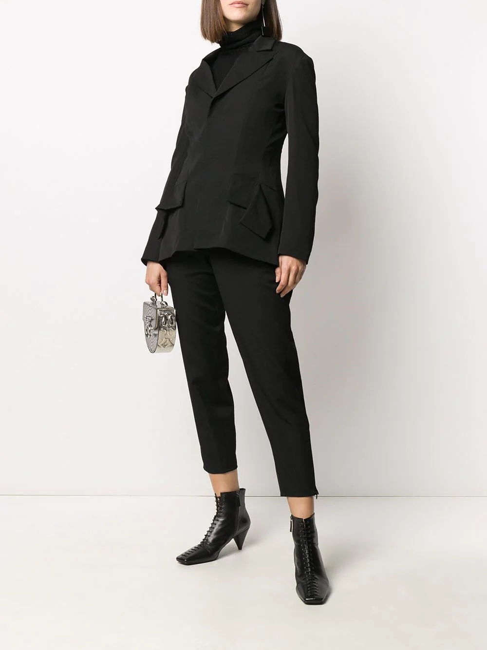 asymmetric draped blazer - 2