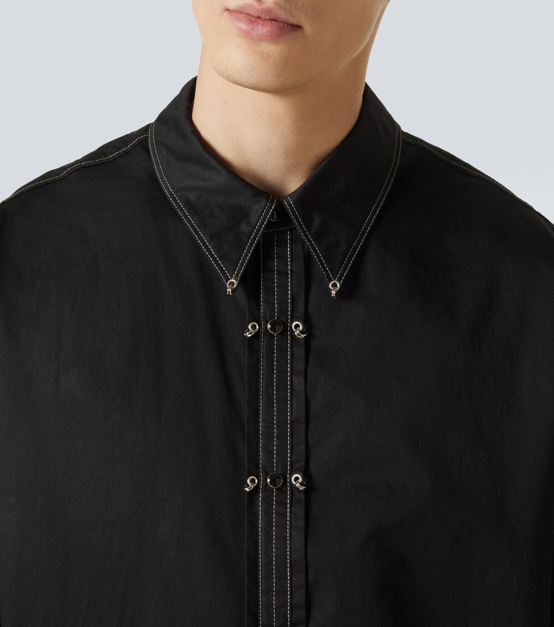 Embellished cotton satin shirt - 5